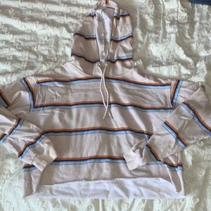 cropped striped hoodie, size S